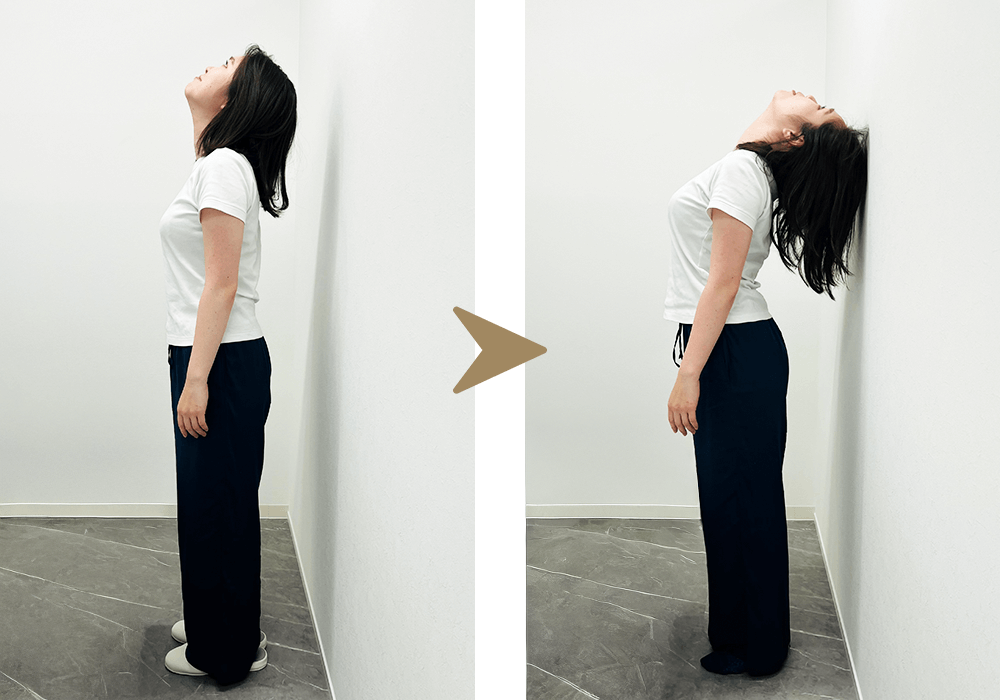 首こり筋膜整体ビフォーアフターの様子